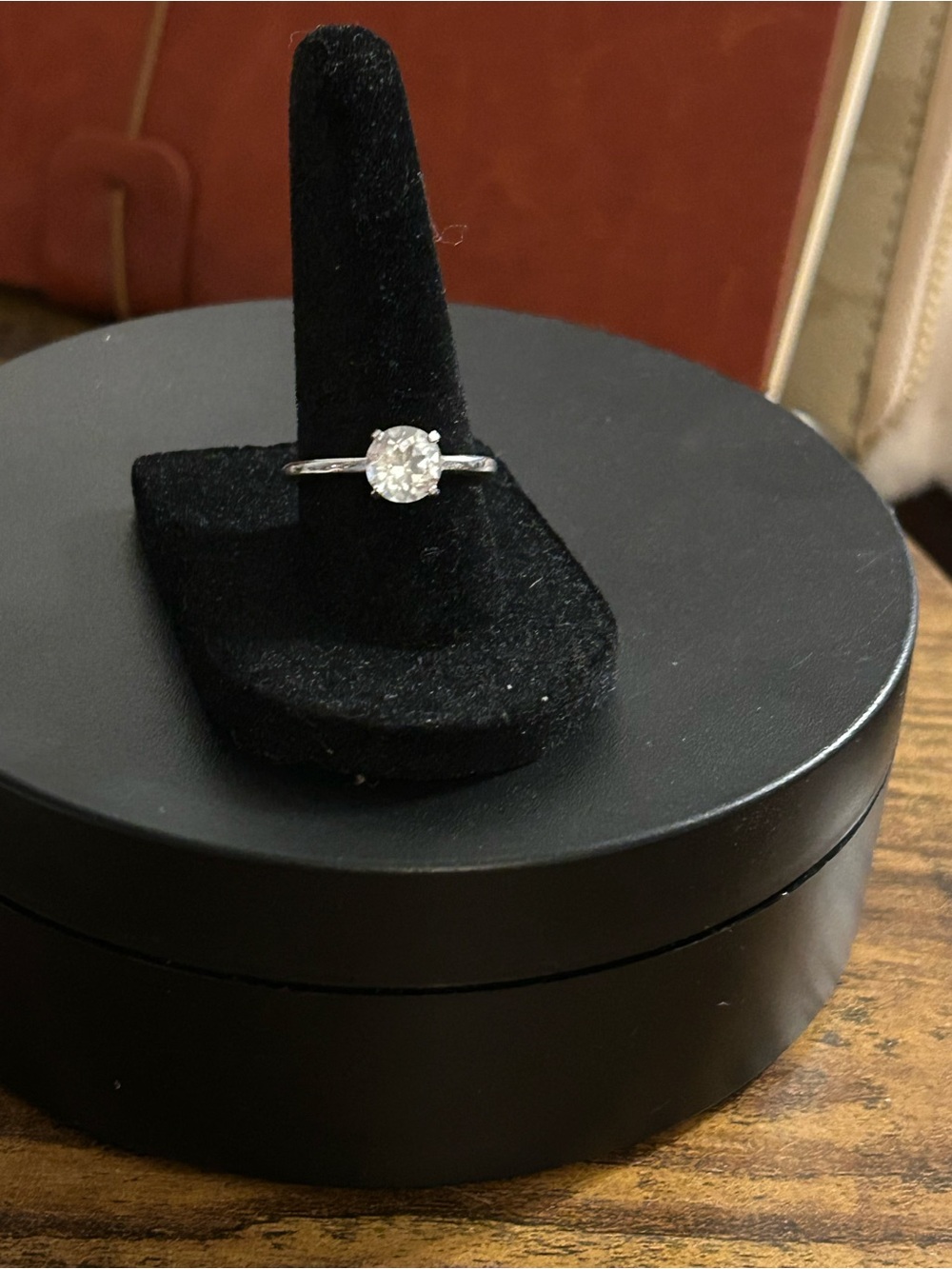 Classic Silver Solitaire Ring with Clear Stone - Women Jewelry